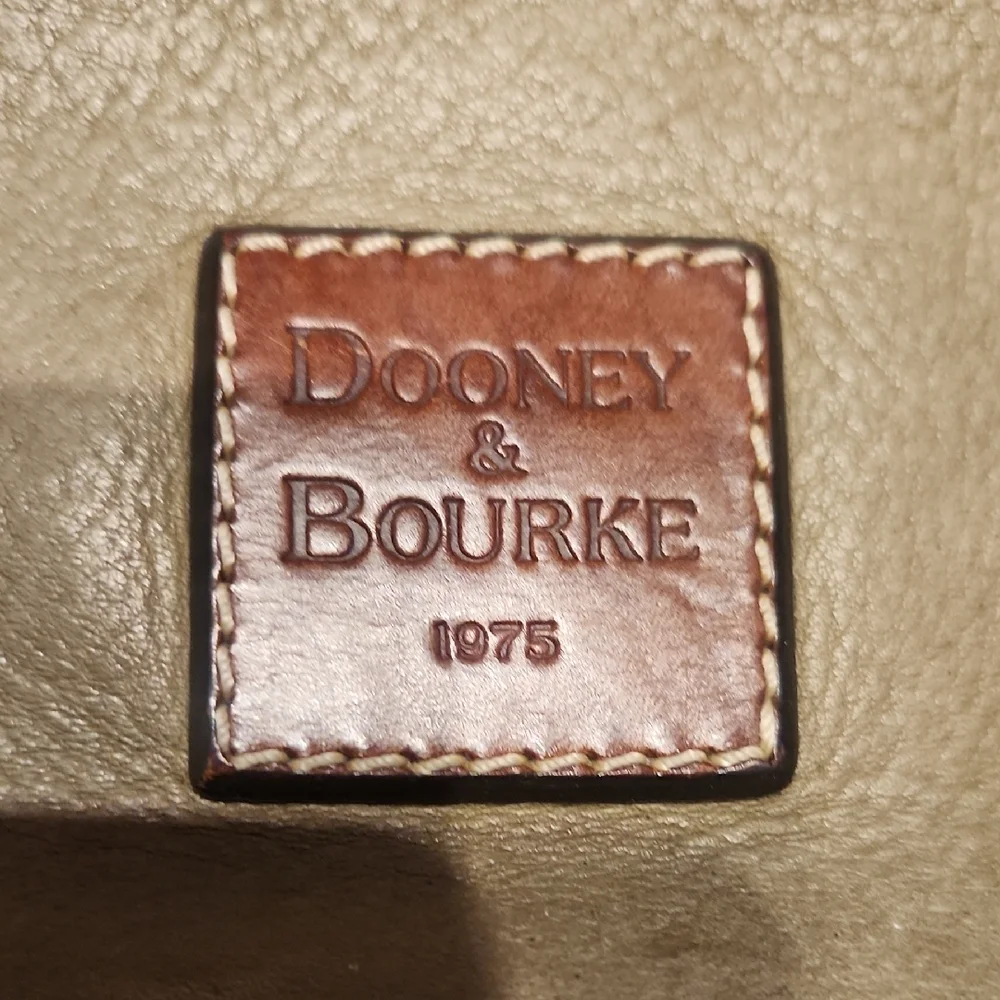 Dooney & Bourke Olive Green Leather Shoulder Bag with Brown Accents